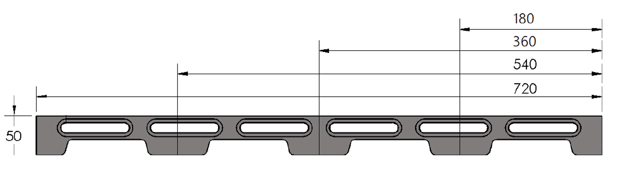 Alumess.easyloc rails180-720mm
